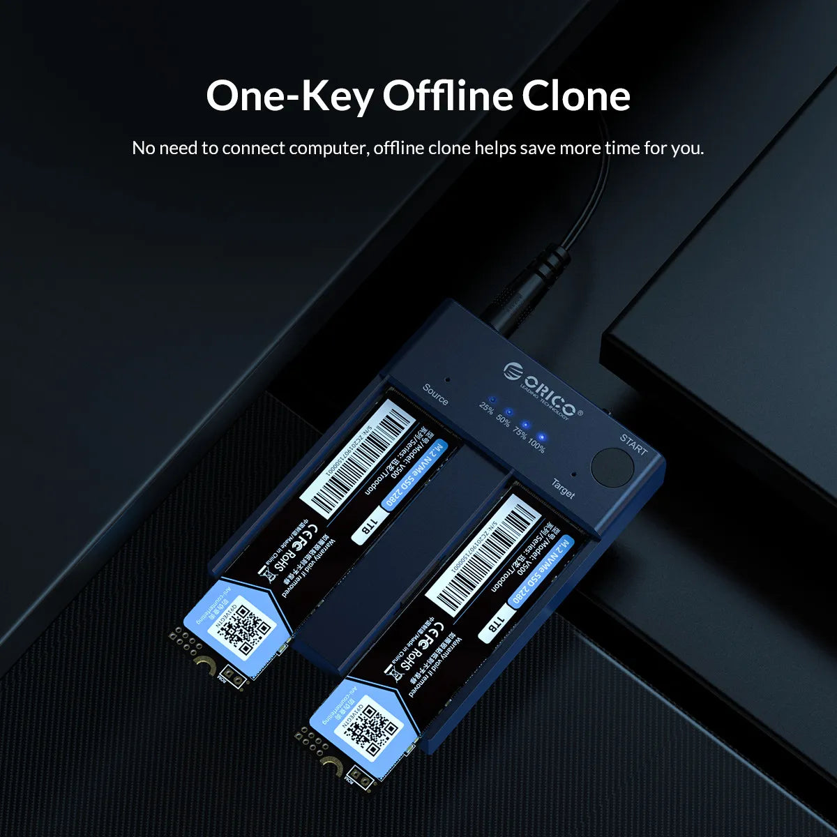 Orico M2P2-C3-C NVMe Enclosure support Clone - للتقنيات الحديثة TT TAB متجر