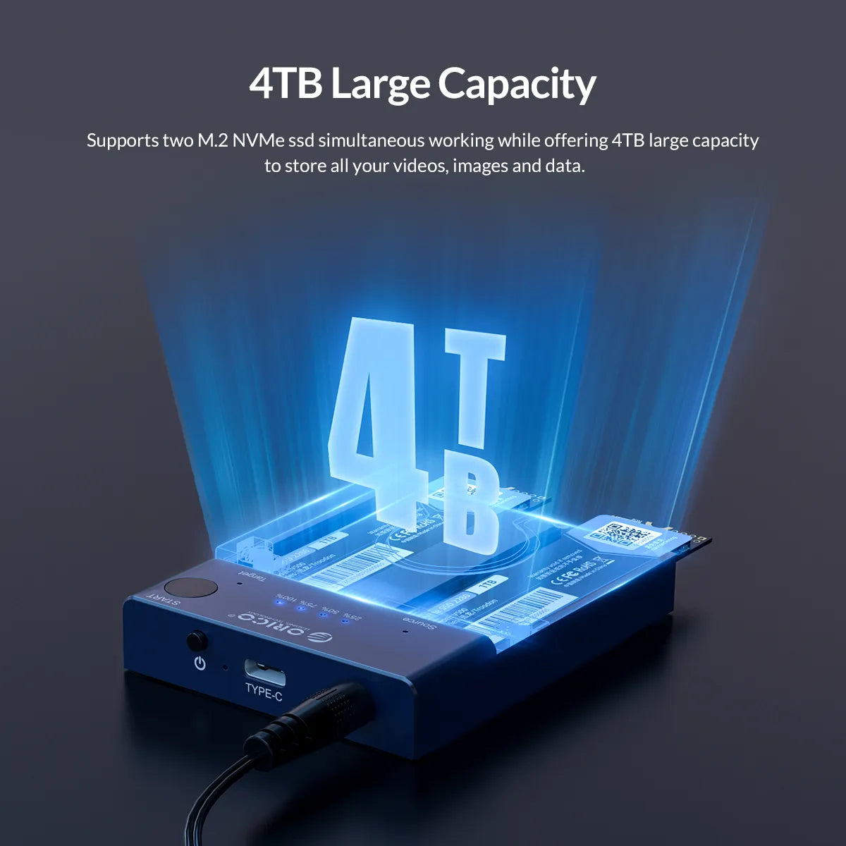 Orico M2P2-C3-C NVMe Enclosure support Clone - للتقنيات الحديثة TT TAB متجر