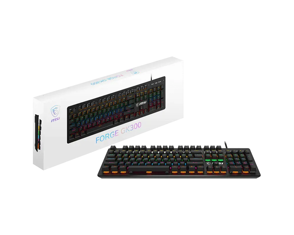 MSI FORGE GK300 Wired Mechanical Gaming Keyboard with Blue Switches - متجر TT Tab للتقنيات الحديثة
