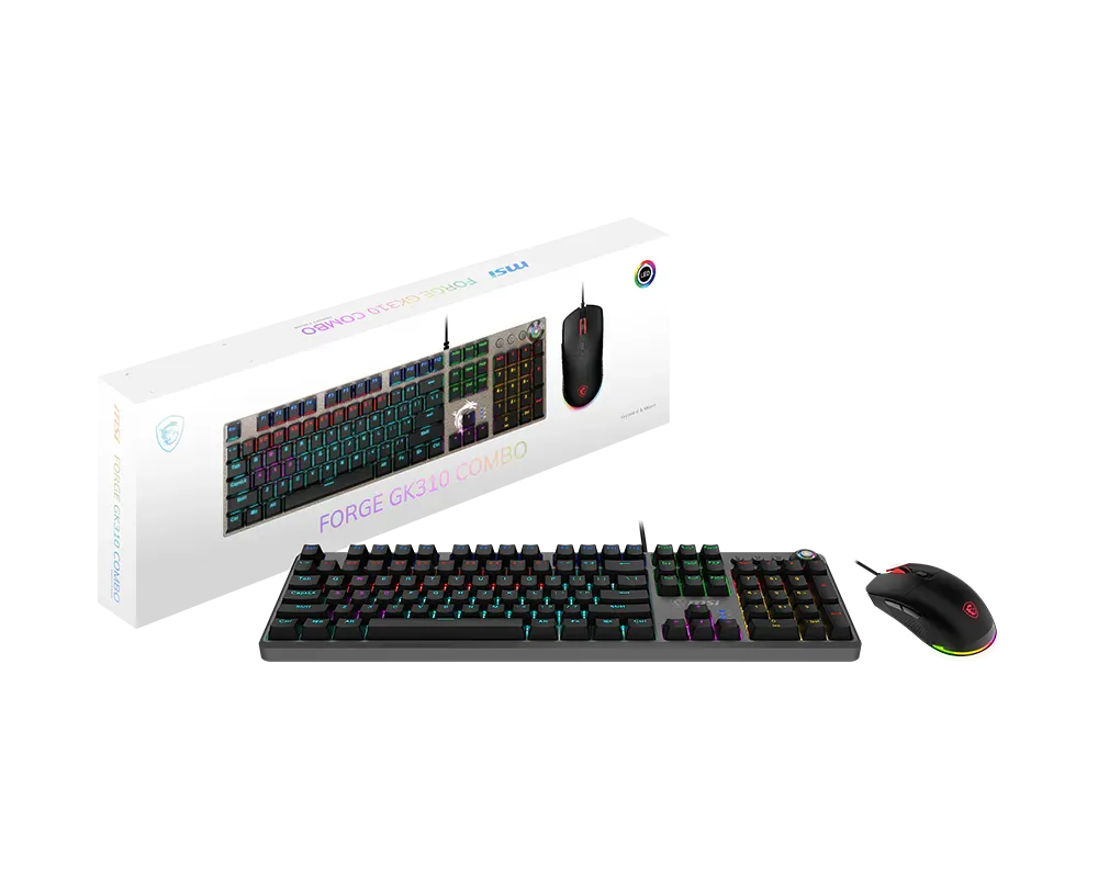 MSI FORGE GK310 Combo RED Switches Wired Gaming RGB Keyboard & Mouse - متجر TT Tab للتقنيات الحديثة