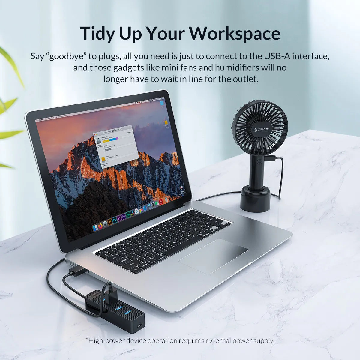 ORICO-TWC3-4A USB HUB 3.0 x4 with Type-C Cable - للتقنيات الحديثة TT TAB متجر