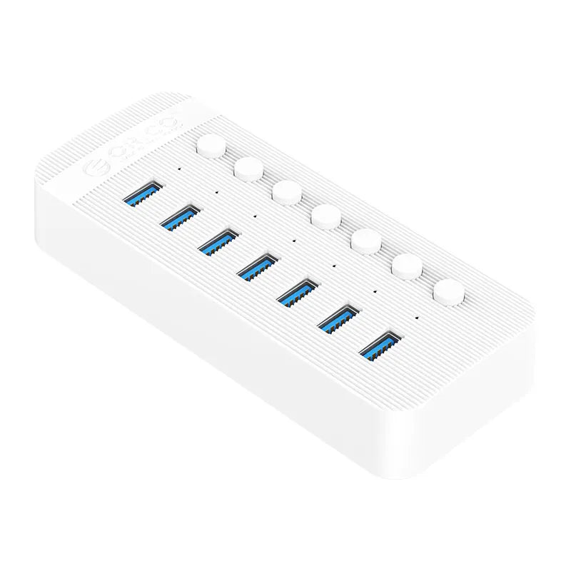 Orico CT2U3-7AB USB HUB 7 Port 3.0 with Individual On/Off Switches - للتقنيات الحديثة TT TAB متجر
