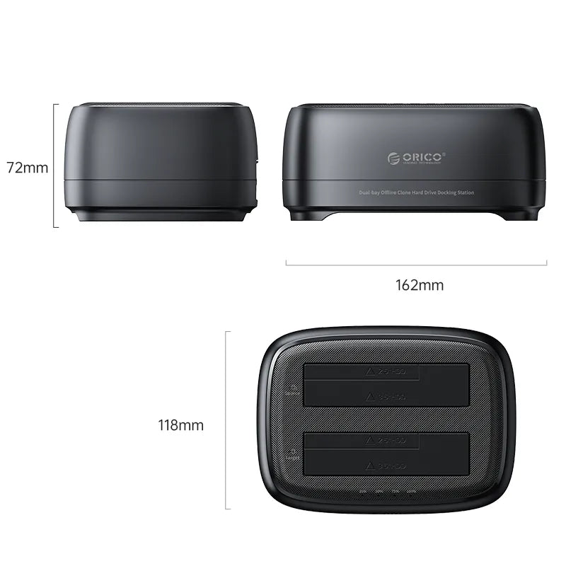 Orico DD28C3-C SATA 2.5/ 3.5 Dock Station support Clone with TypeC/A Cable - للتقنيات الحديثة TT TAB متجر