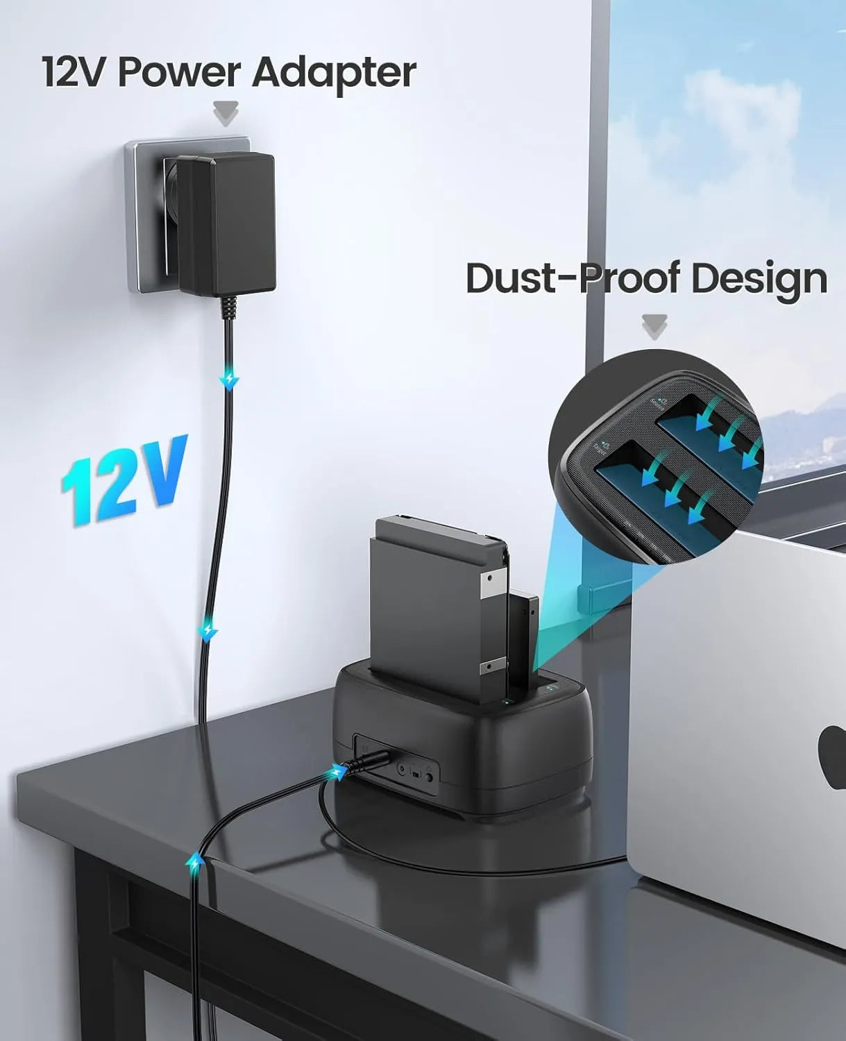 Orico DD28C3-C SATA 2.5/ 3.5 Dock Station support Clone with TypeC/A Cable - للتقنيات الحديثة TT TAB متجر