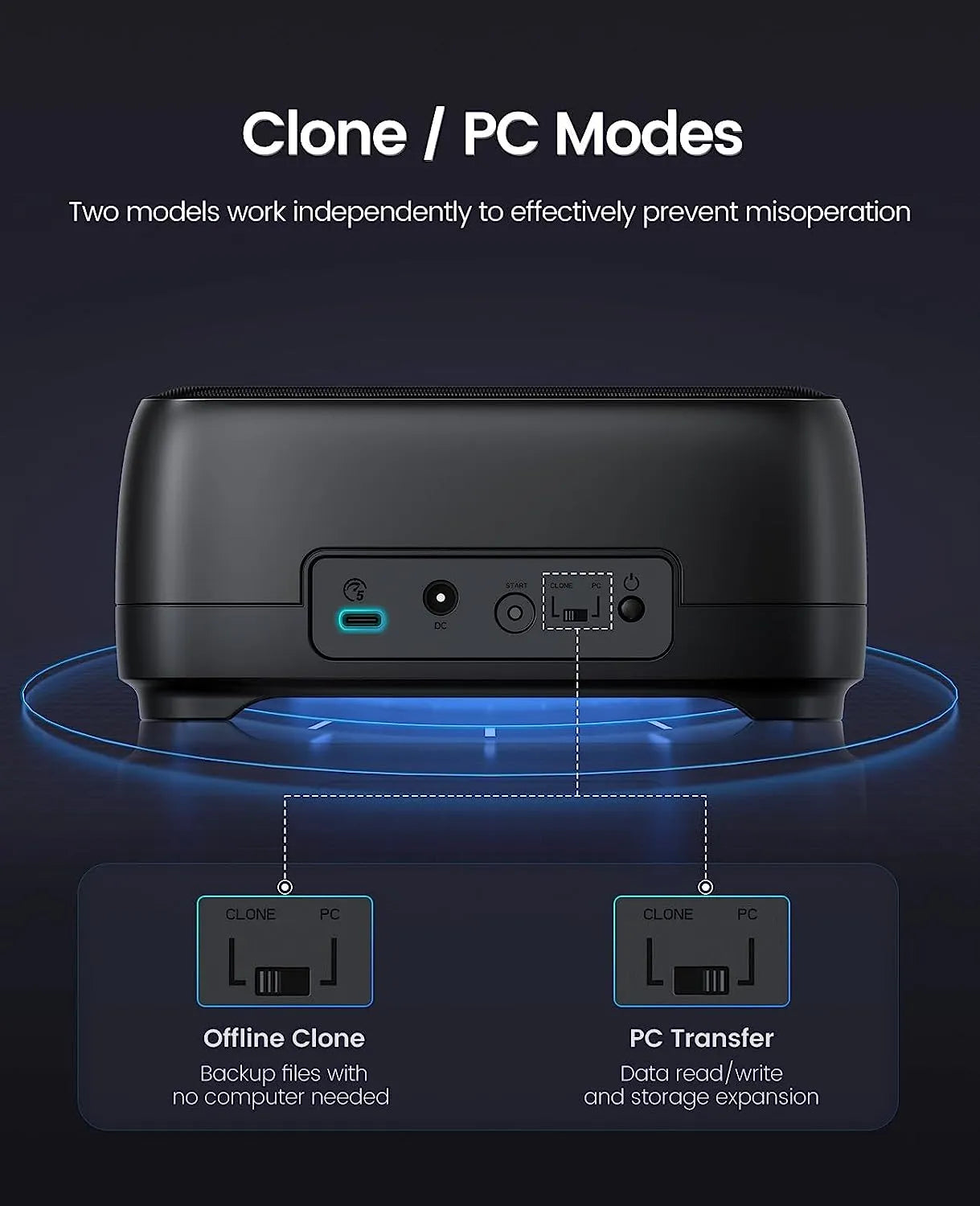 Orico DD28C3-C SATA 2.5/ 3.5 Dock Station support Clone with TypeC/A Cable - للتقنيات الحديثة TT TAB متجر