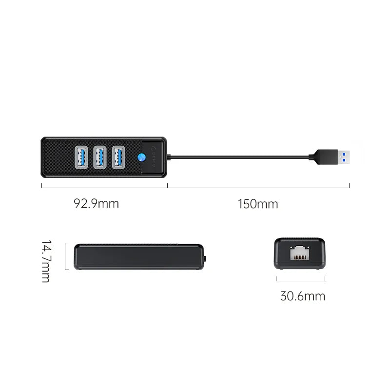 Orico PW3UR25-U3-015 USB HUB with RJ45 2.5Gb/s - للتقنيات الحديثة TT TAB متجر