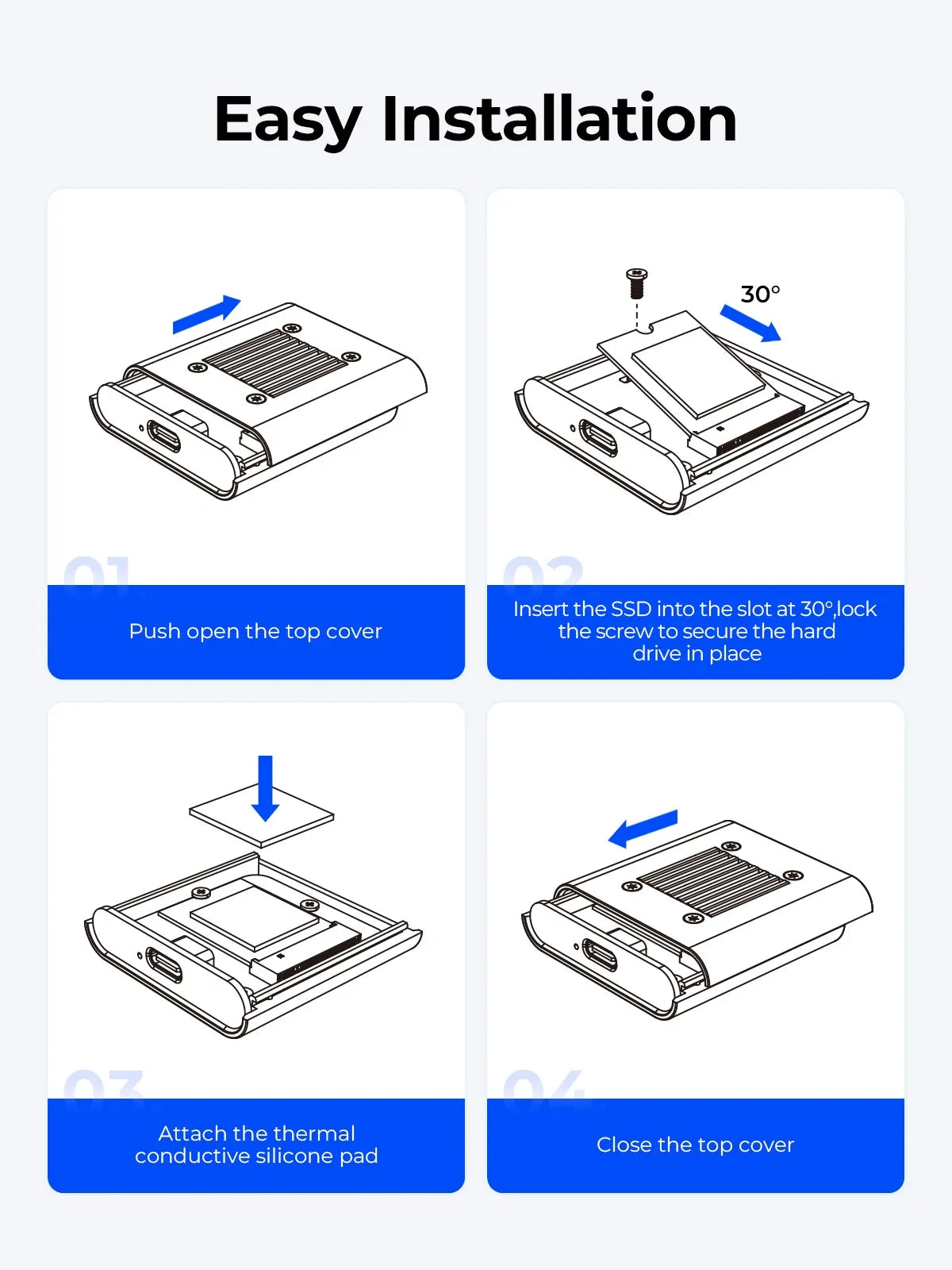 Orico TC20-M2-10G SSD M.2 NVMe 2230 Enclosure - للتقنيات الحديثة TT TAB متجر