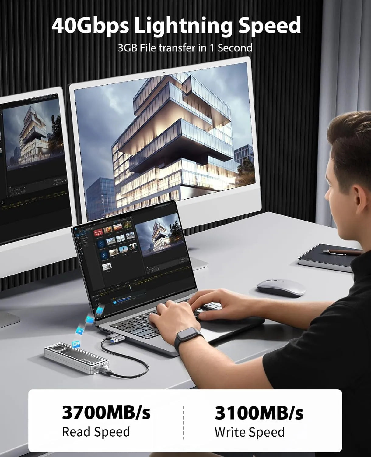 Orico AAGM2-U4 40Gpbs M.2 NVMe SSD Enclosure - متجر TT Tab للتقنيات الحديثة