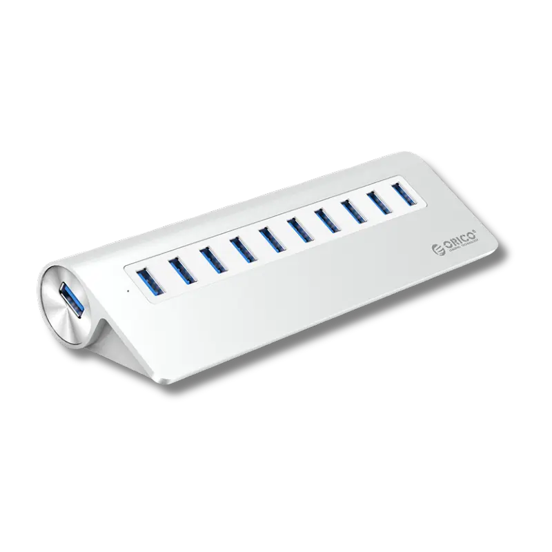 Orico Aluminum H3H10 10-Port USB3.0 HUB with 1m Data Cable - متجر TT Tab للتقنيات الحديثة