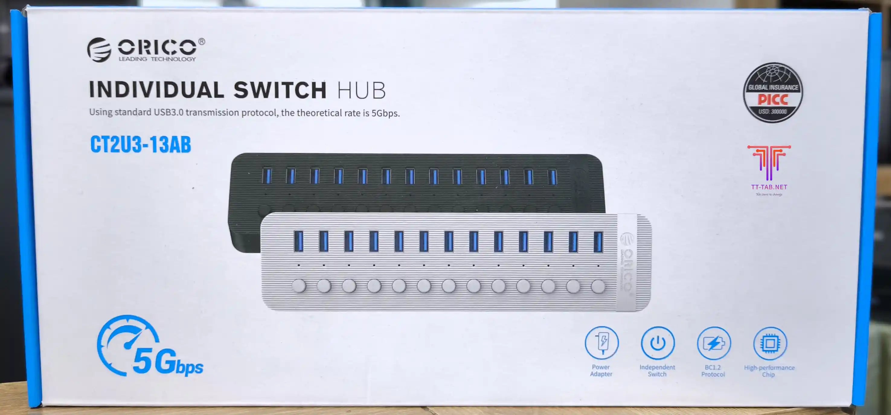Orico CT2U3-13AB-BK-BP USB HUB 13 Port 3.0 with Individual On/Off Switches - للتقنيات الحديثة TT TAB متجر