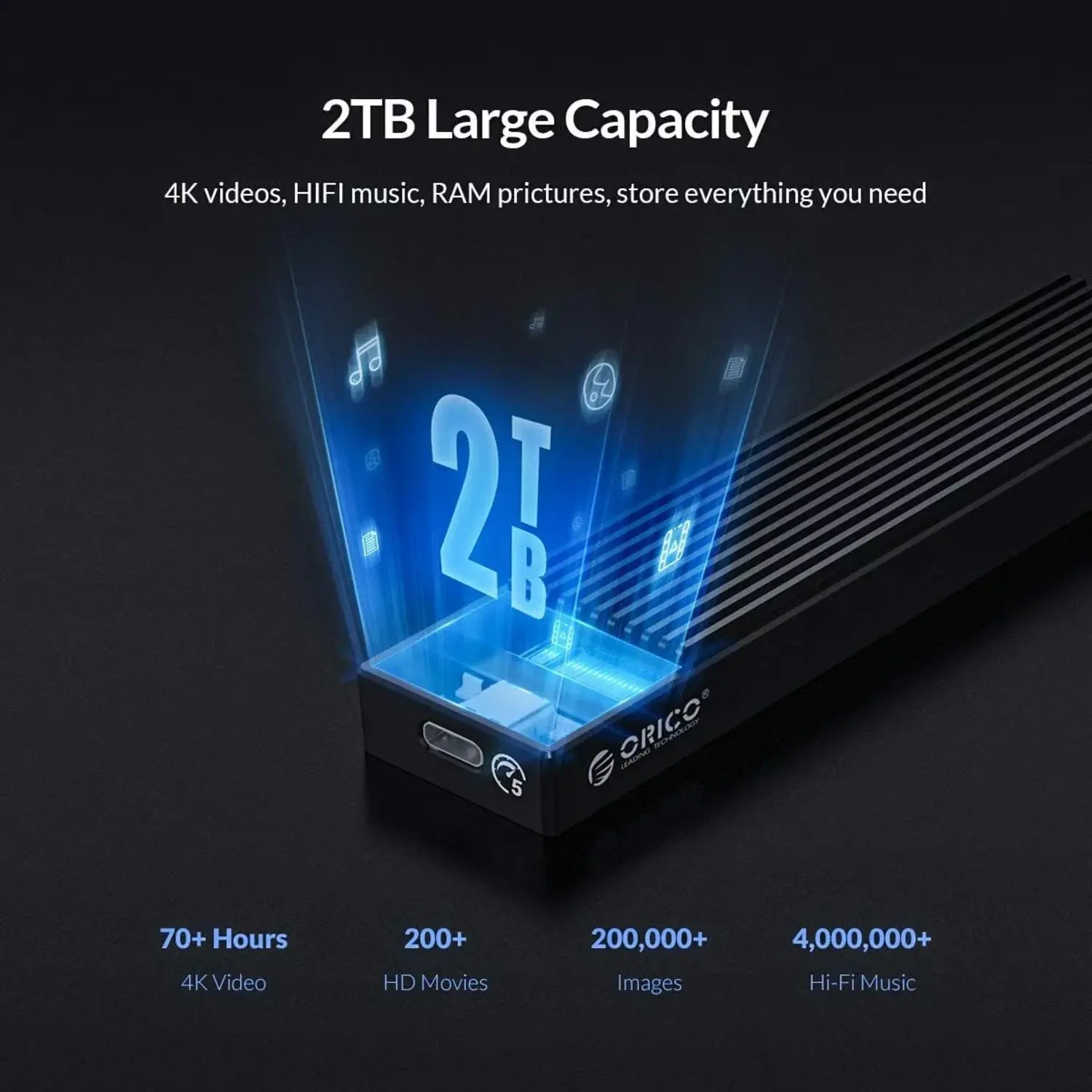 Orico M2PF-C3 M.2 NGFF/SATA SSD Enclosure - متجر TT Tab للتقنيات الحديثة