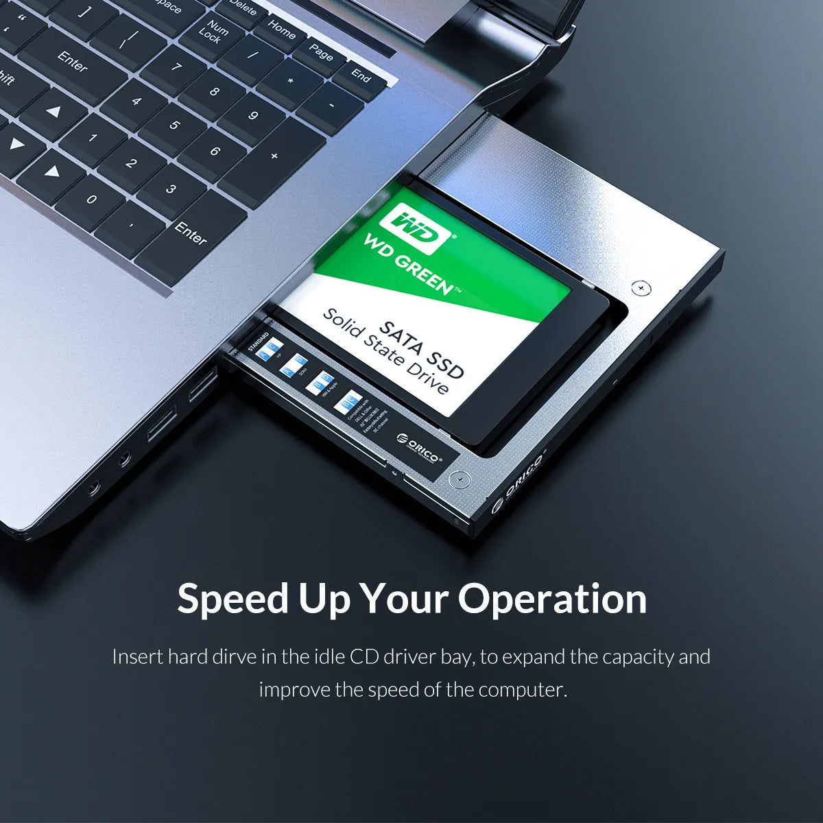 Orico M95SS Caddy 9.5mm Laptop Hard Drive Caddy for Optical Drive - للتقنيات الحديثة TT TAB متجر