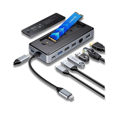 Orico OM28PR-G2 8-in-1 Docking Station with M.2 NVMe/NGFF Enclosure