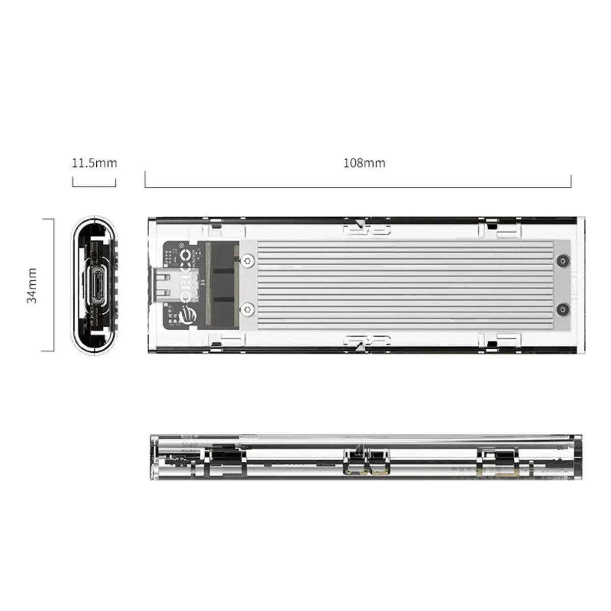 Orico TCM2-C3 M.2 NVMe SSD Enclosure - متجر TT Tab للتقنيات الحديثة