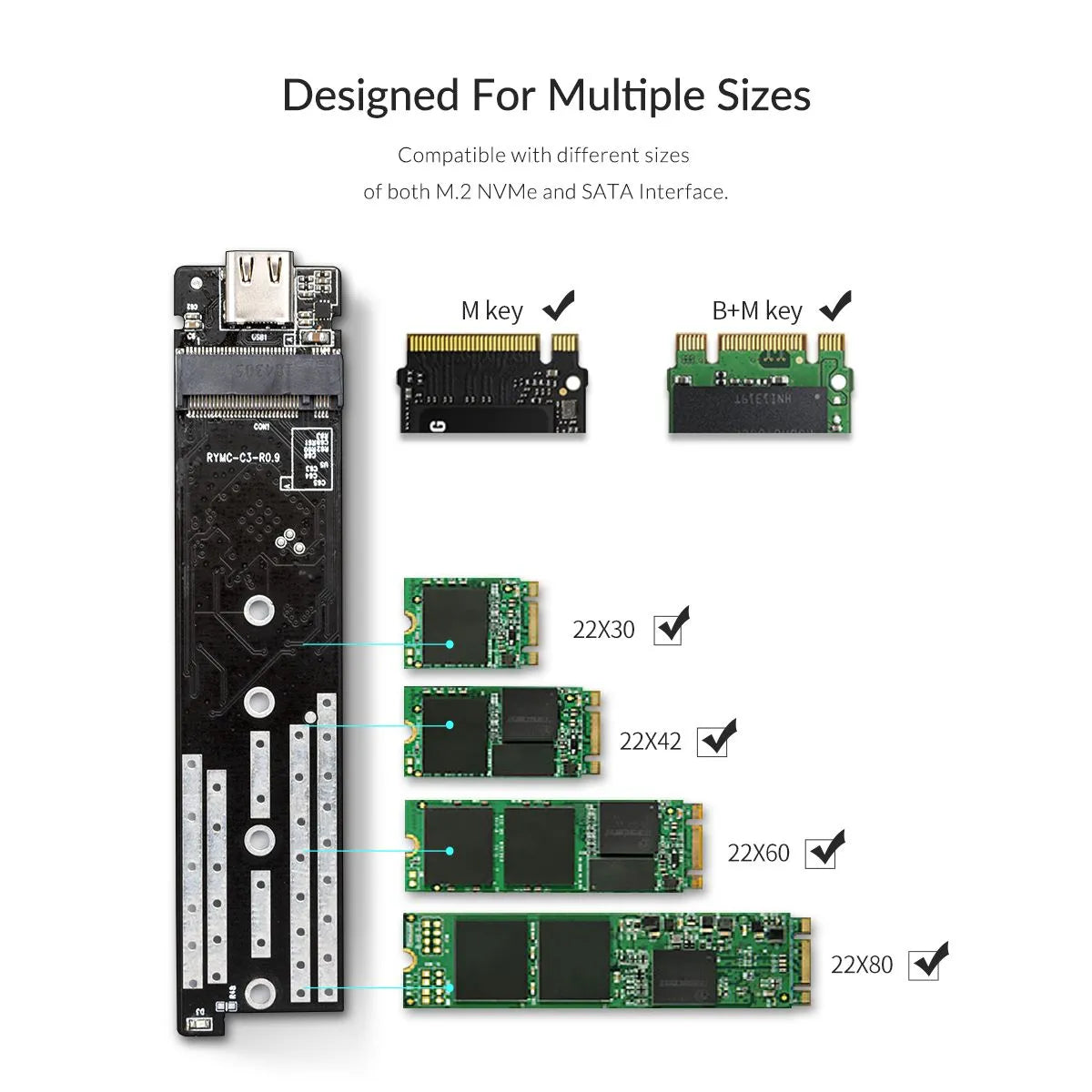 Orico TCM2M-C3 M.2 Enclosure support NVMe + NGFF - متجر TT Tab للتقنيات الحديثة