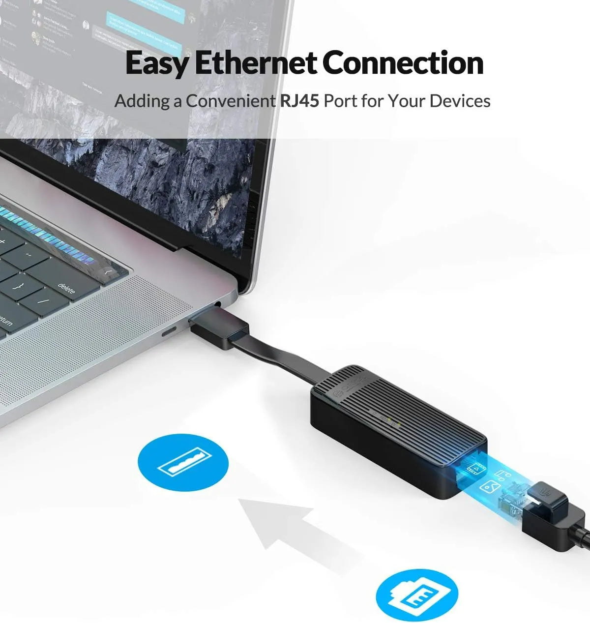 Orico UTK-U3 USB Type-A to Ethernet Adapter 1Gb - للتقنيات الحديثة TT TAB متجر