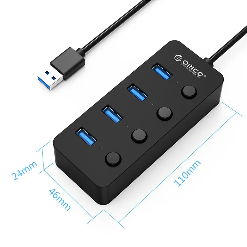 Orico W9PH4-U3-V1 USB HUB with Individual On/Off Switches - للتقنيات الحديثة TT TAB متجر