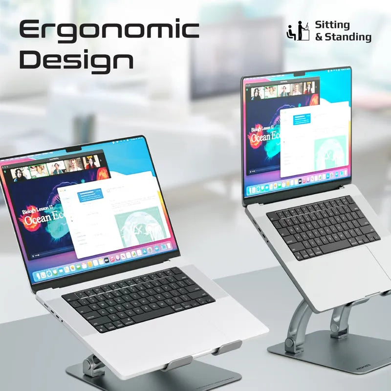 Promate DeskMate-7 Ergonomic Multi-Level Aluminum Laptop Stand - للتقنيات الحديثة TT TAB متجر