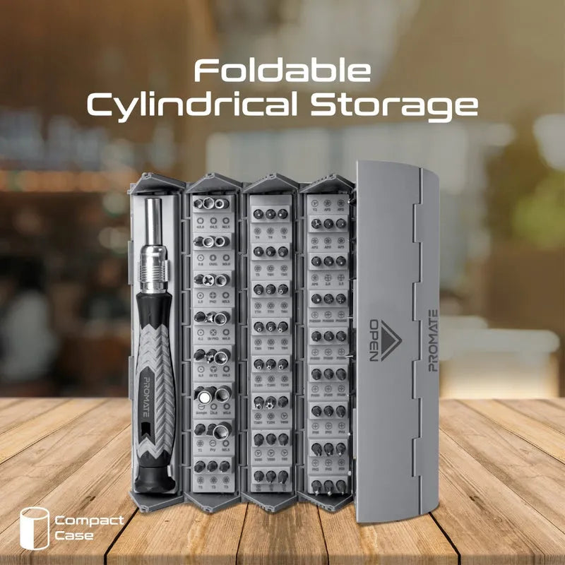 Promate ProTools-126M 126 Piece Cylindrical Magnetic Screwdriver Kit - للتقنيات الحديثة TT TAB متجر