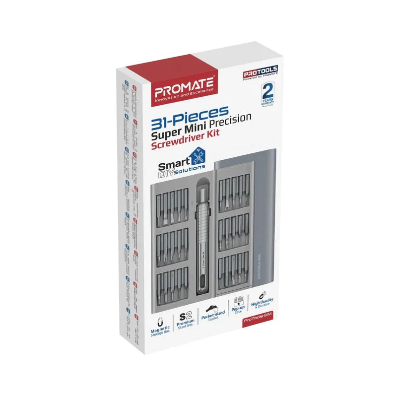 Promate ProTools-31M 31-Piece Super Mini Precision Screwdriver Kit - للتقنيات الحديثة TT TAB متجر