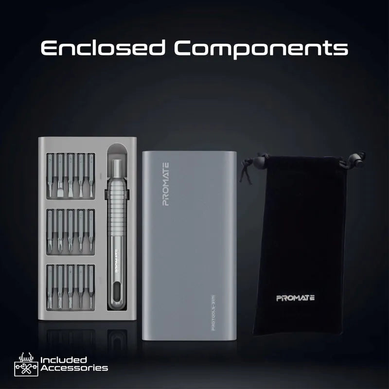 Promate ProTools-31M 31-Piece Super Mini Precision Screwdriver Kit - للتقنيات الحديثة TT TAB متجر