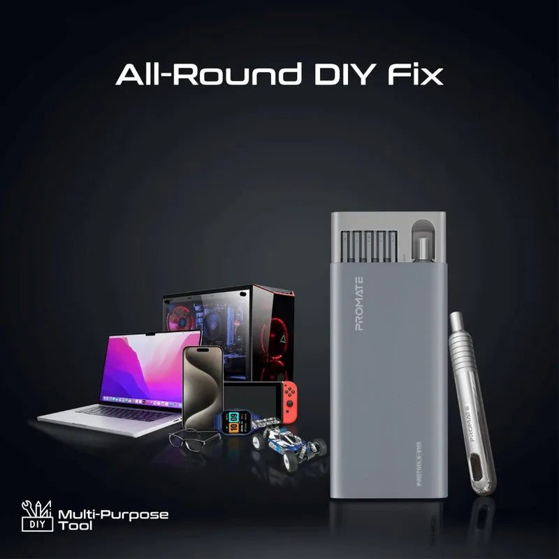 Promate ProTools-31M 31-Piece Super Mini Precision Screwdriver Kit - للتقنيات الحديثة TT TAB متجر