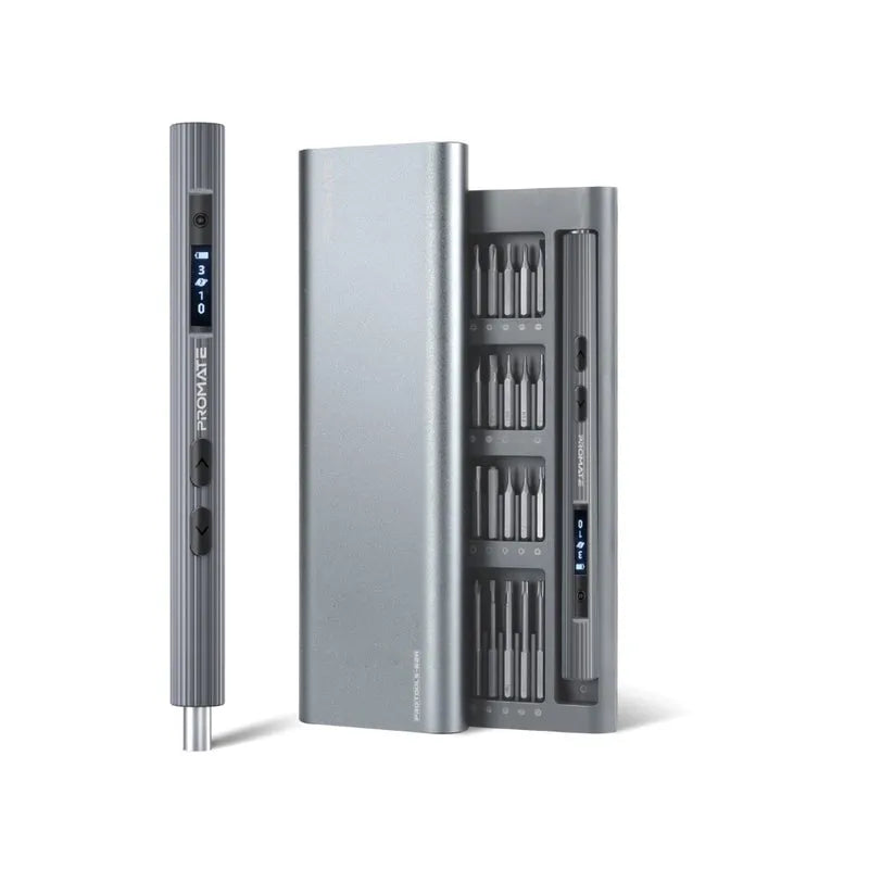 Promate ProTools-62A 62-Pieces Cordless Electric Screwdriver Kit with LED Fill Light - للتقنيات الحديثة TT TAB متجر