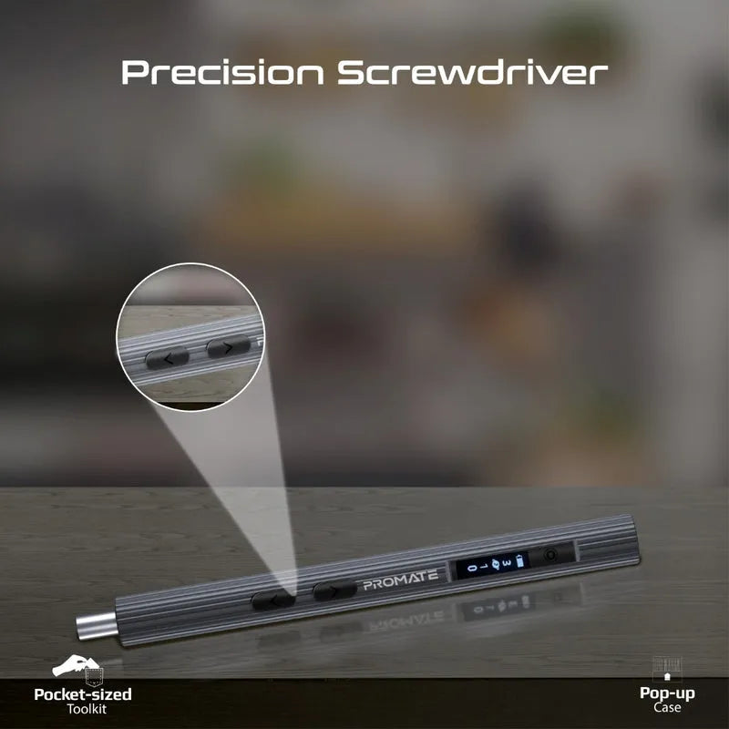 Promate ProTools-62A 62-Pieces Cordless Electric Screwdriver Kit with LED Fill Light - للتقنيات الحديثة TT TAB متجر
