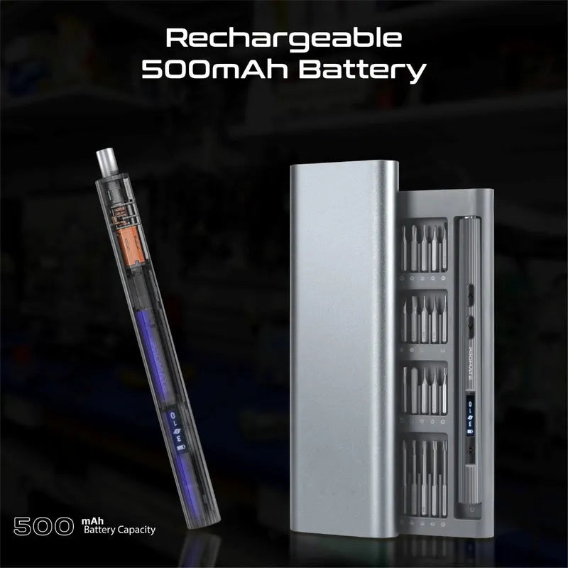 Promate ProTools-62A 62-Pieces Cordless Electric Screwdriver Kit with LED Fill Light - للتقنيات الحديثة TT TAB متجر