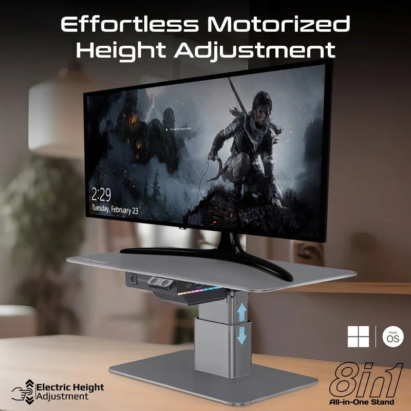 Promate Raizer Motorized Ergonomic Monitor & Laptop Stand with Built-In USB Hub - للتقنيات الحديثة TT TAB متجر