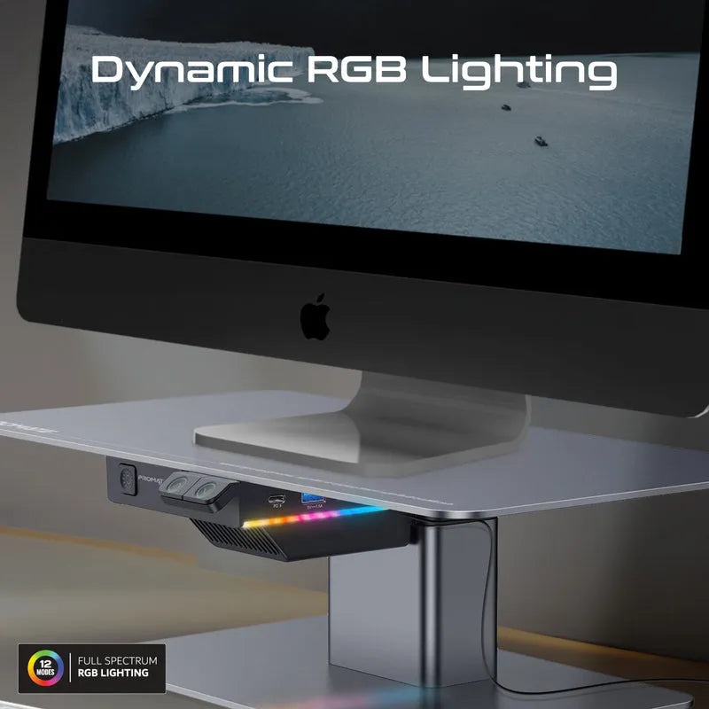 Promate Raizer Motorized Ergonomic Monitor & Laptop Stand with Built-In USB Hub - للتقنيات الحديثة TT TAB متجر