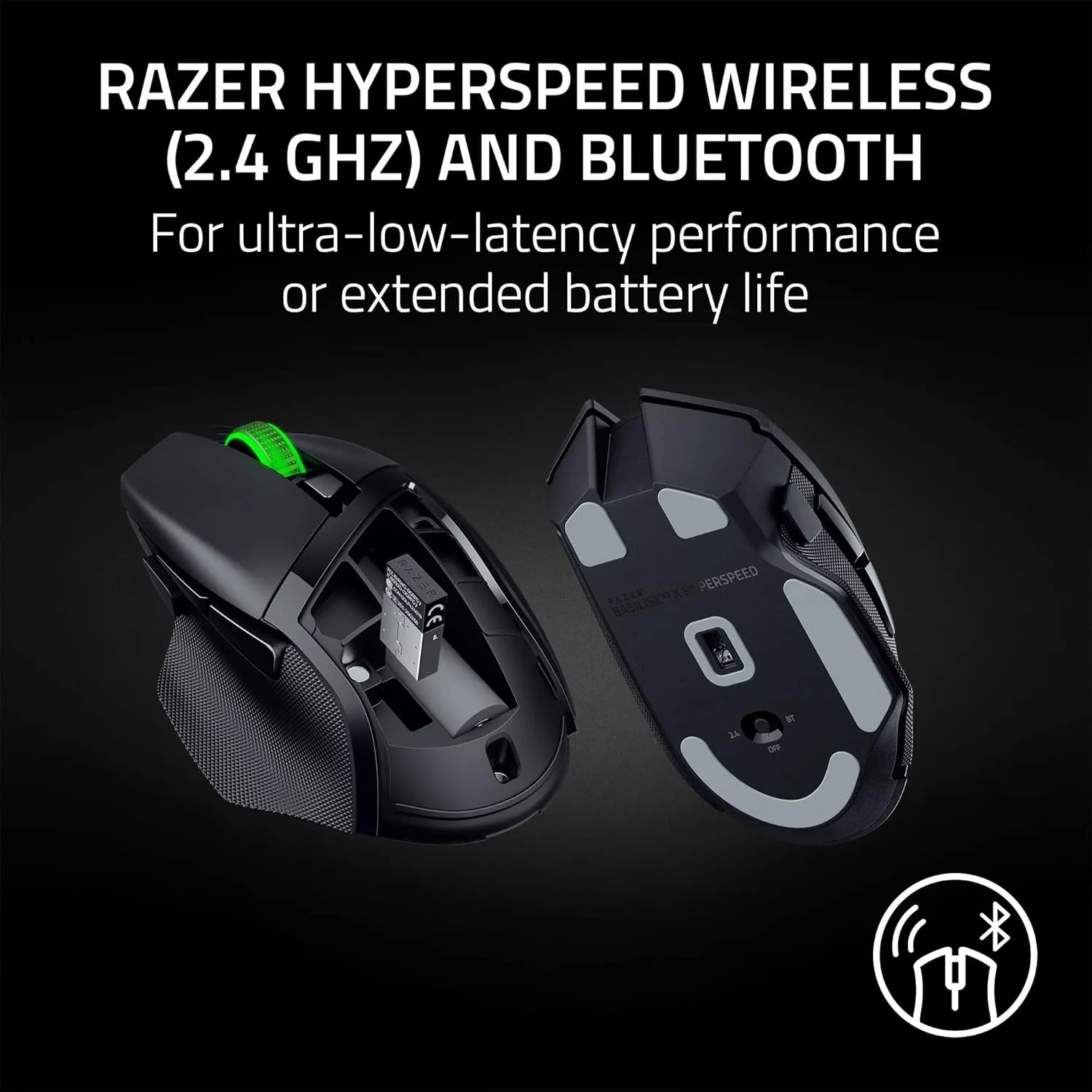 Razer Basilisk V3 X HyperSpeed Wireless Gaming Mouse Black - متجر TT Tab للتقنيات الحديثة