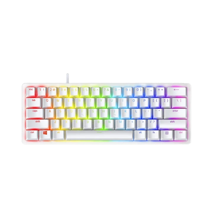 Razer Huntsman Mini Mercury Edition 60% Wired Gaming Keyboard with Fully Programmable Keys - متجر TT Tab للتقنيات الحديثة