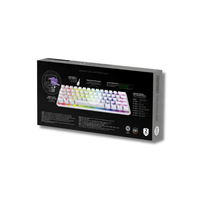 Razer Huntsman Mini Mercury Edition 60% Wired Gaming Keyboard with Fully Programmable Keys - متجر TT Tab للتقنيات الحديثة