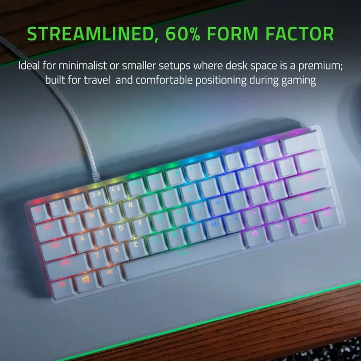 Razer Huntsman Mini Mercury Edition 60% Wired Gaming Keyboard with Fully Programmable Keys - متجر TT Tab للتقنيات الحديثة