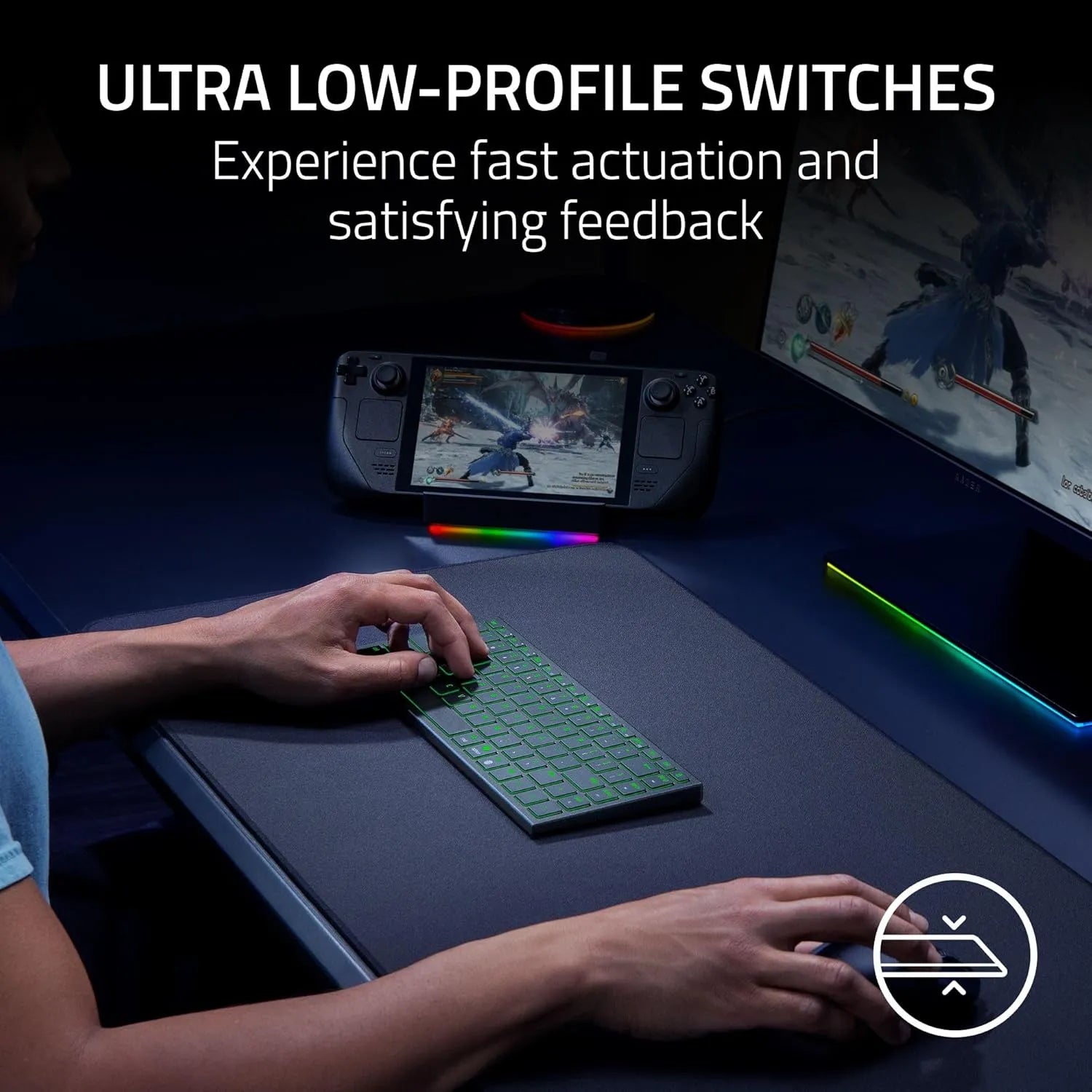 Razer Joro Portable Bluetooth Multi-Pairing & Wired Gaming Keyboard with AI-Hotkey - متجر TT Tab للتقنيات الحديثة