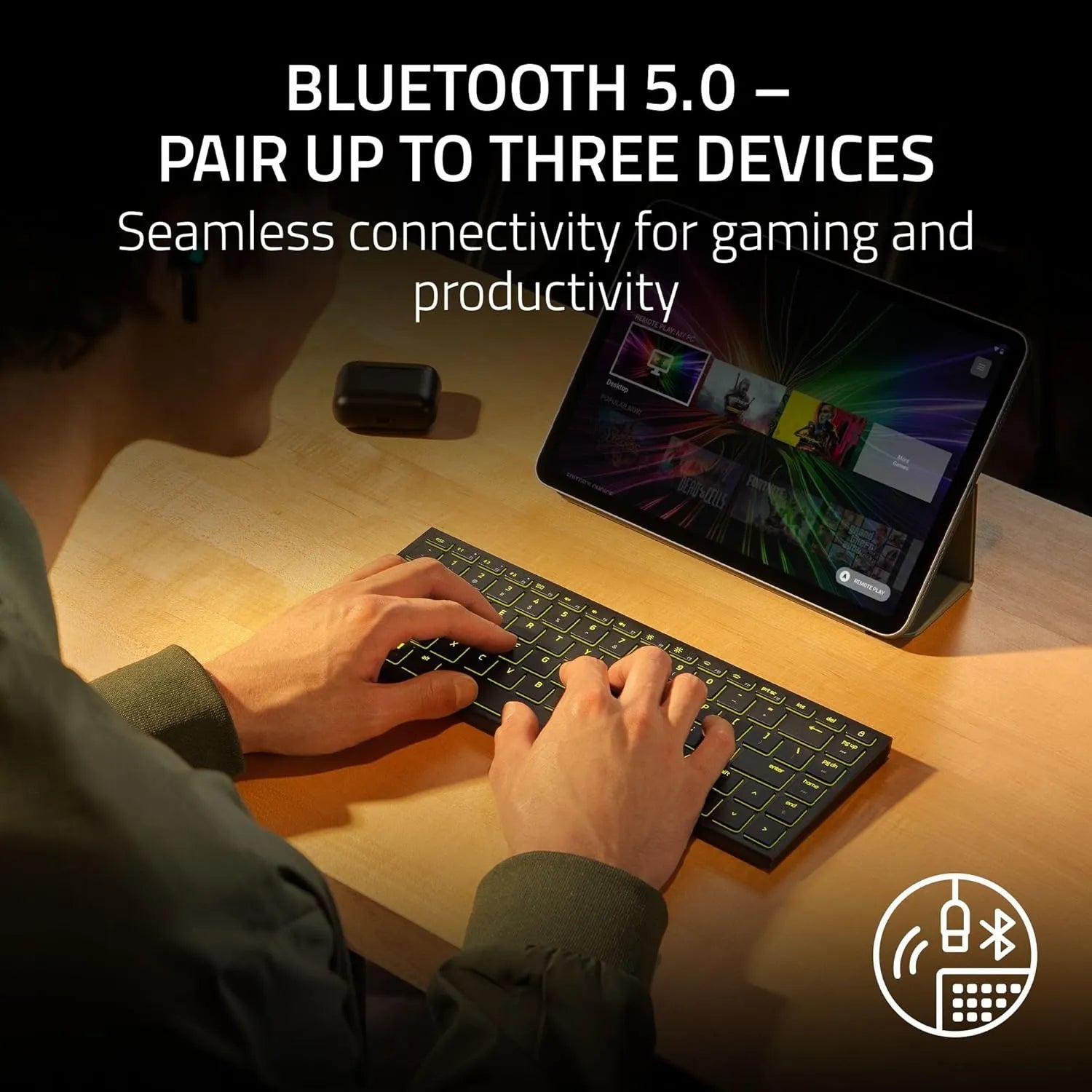 Razer Joro Portable Bluetooth Multi-Pairing & Wired Gaming Keyboard with AI-Hotkey - متجر TT Tab للتقنيات الحديثة