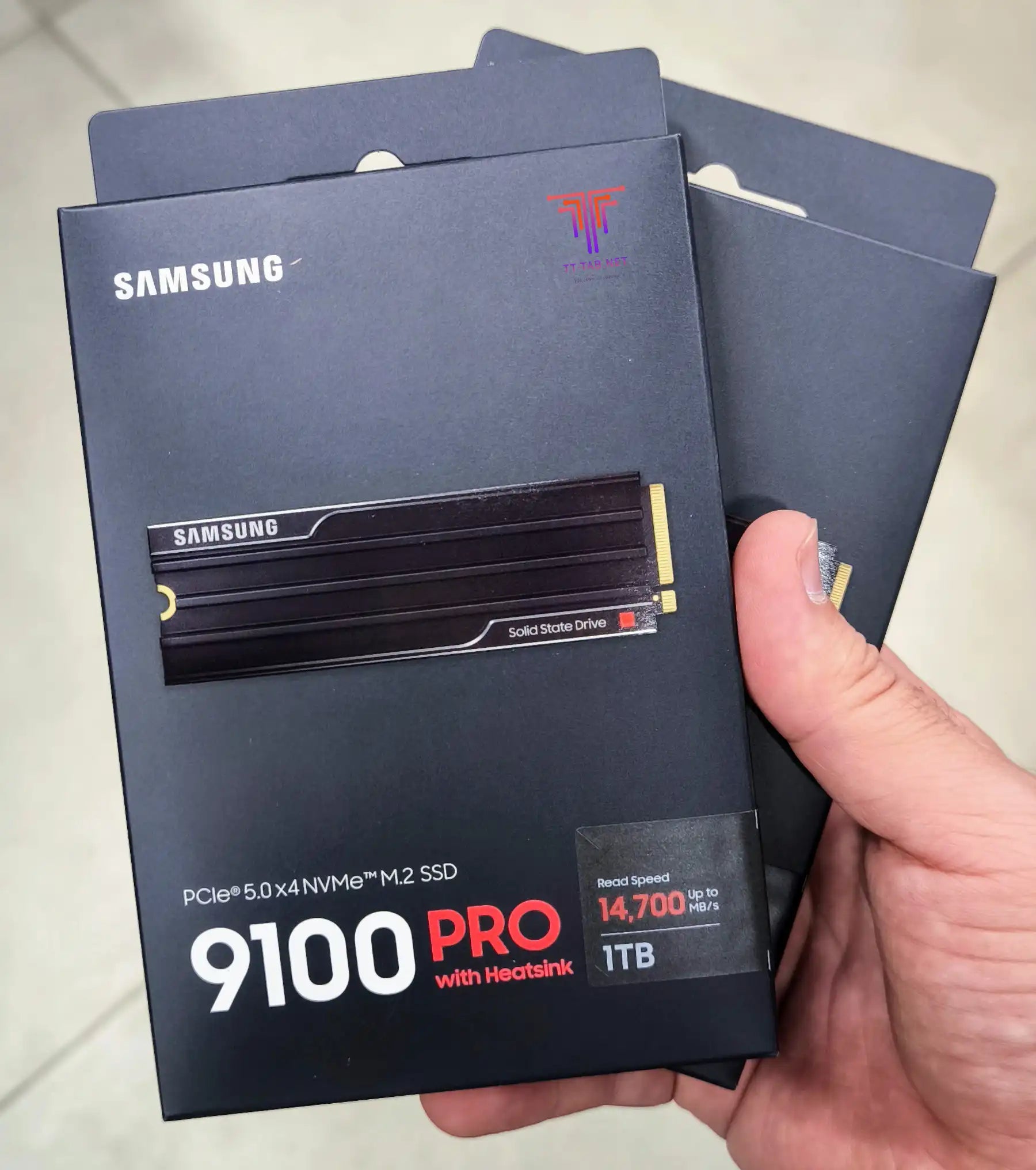 Samsung 9100 Pro with Heatsink SSD NVMe Gen5 - للتقنيات الحديثة TT TAB متجر