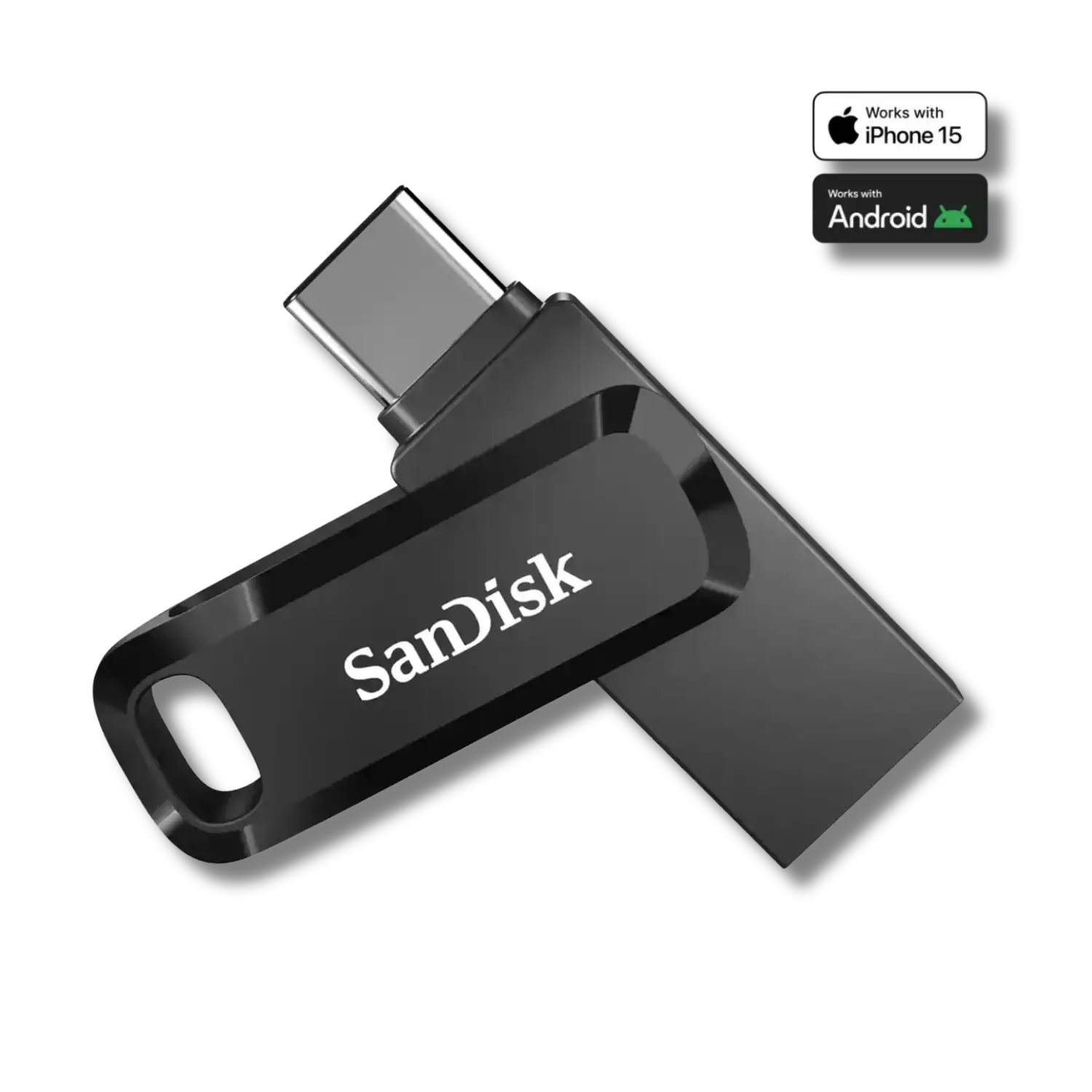 SanDisk Ultra Dual Drive Go Flash Drive USB Type-C+Type-A_Black - متجر TT Tab للتقنيات الحديثة