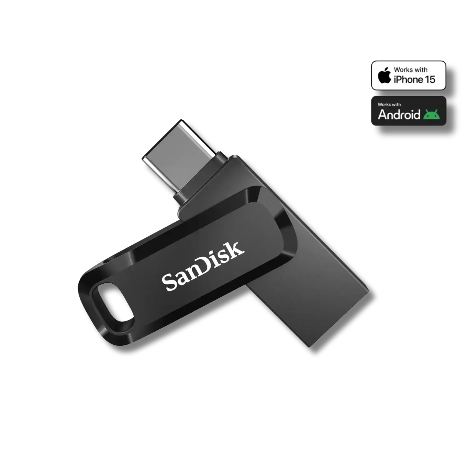 SanDisk Ultra Dual Drive Go Flash Drive USB Type-C+Type-A_Black - متجر TT Tab للتقنيات الحديثة