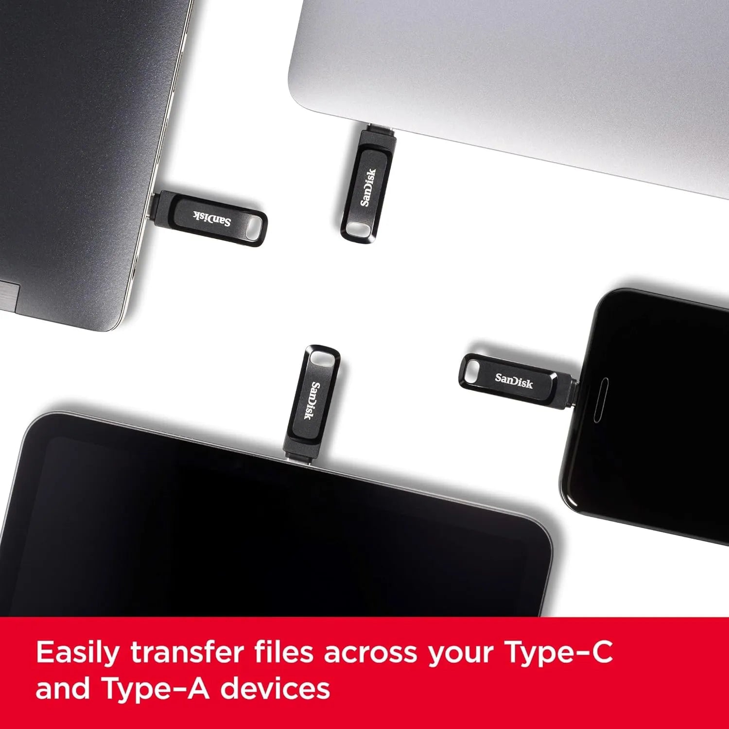 SanDisk Ultra Dual Drive Go Flash Drive USB Type-C+Type-A_Black - متجر TT Tab للتقنيات الحديثة