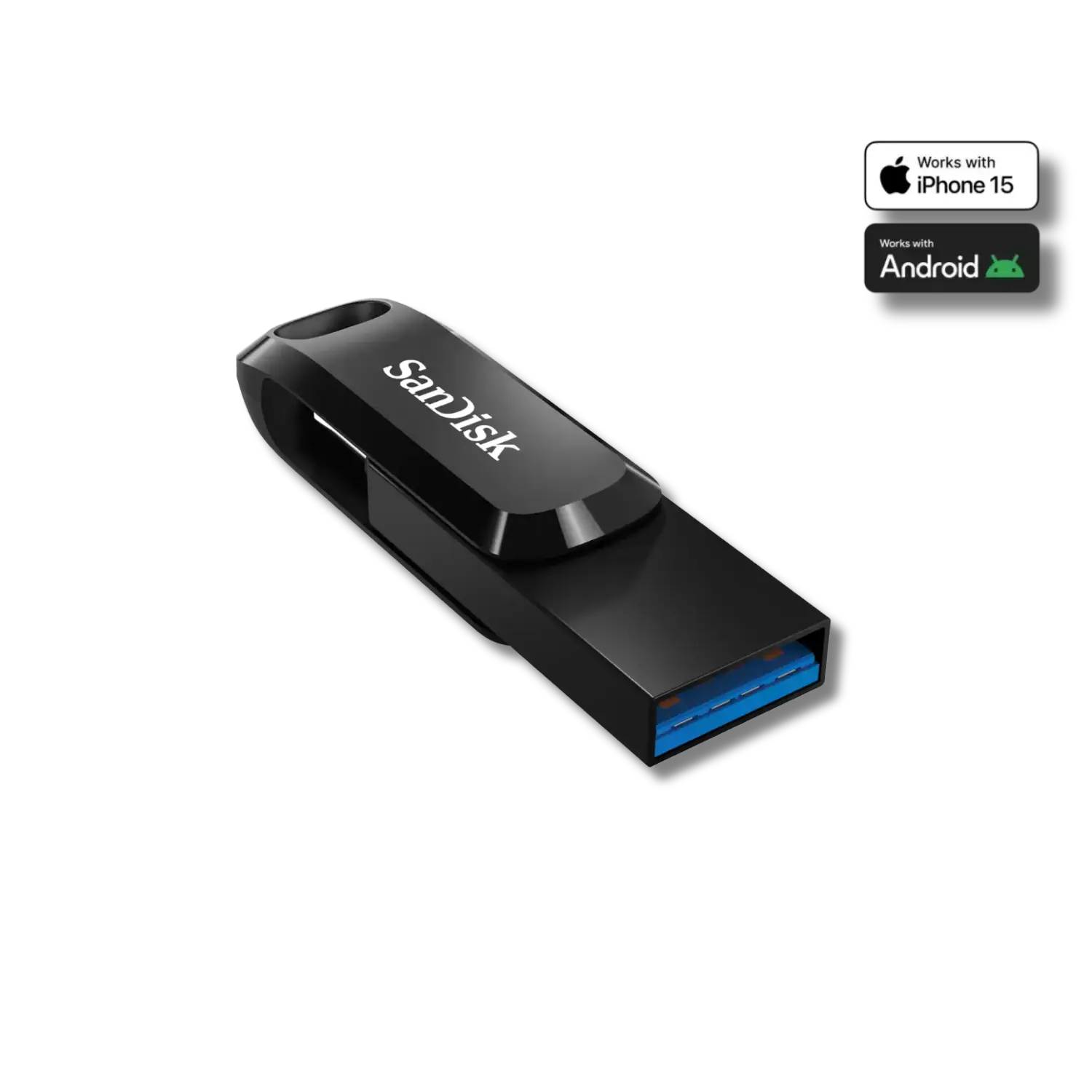 SanDisk Ultra Dual Drive Go Flash Drive USB Type-C+Type-A_Black - متجر TT Tab للتقنيات الحديثة
