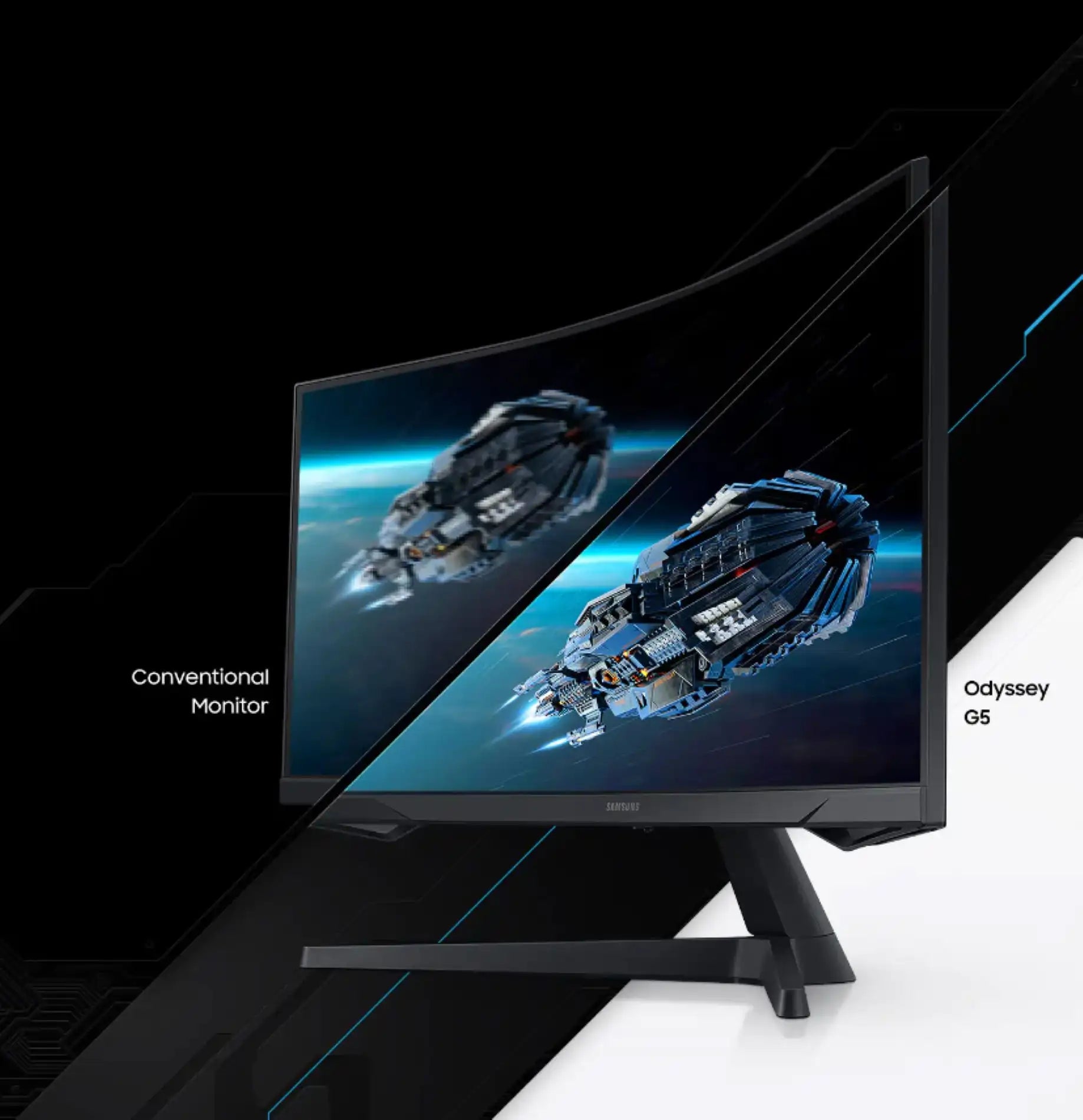 Samsung Odyssey G5 Curved VA 2K 1ms 165Hz FreeSync - للتقنيات الحديثة TT TAB متجر