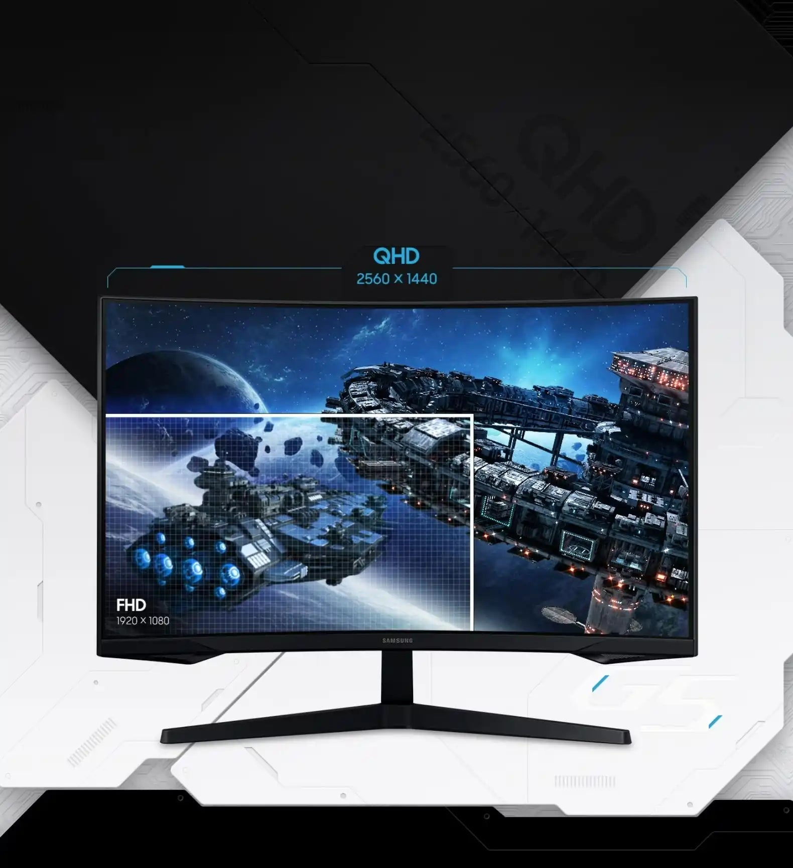 Samsung Odyssey G5 Curved VA 2K 1ms 165Hz FreeSync - للتقنيات الحديثة TT TAB متجر