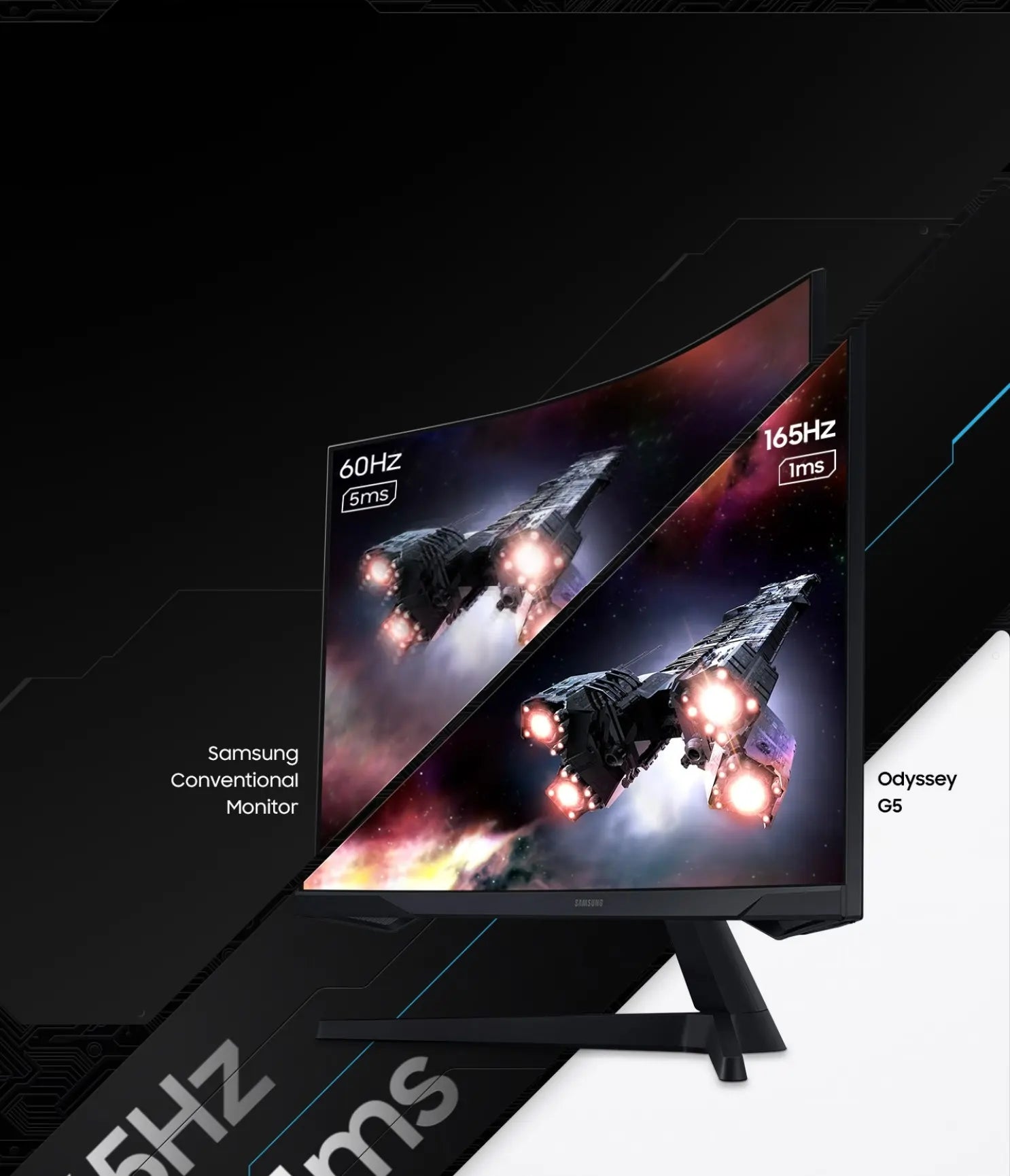 Samsung Odyssey G5 Curved VA 2K 1ms 165Hz FreeSync - للتقنيات الحديثة TT TAB متجر