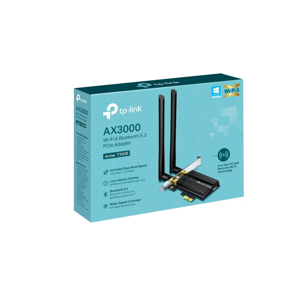 TP-Link Archer TX50E AX3000 Wi-Fi6 Bluetooth 5.3 PCIe Adapter - للتقنيات الحديثة TT TAB متجر