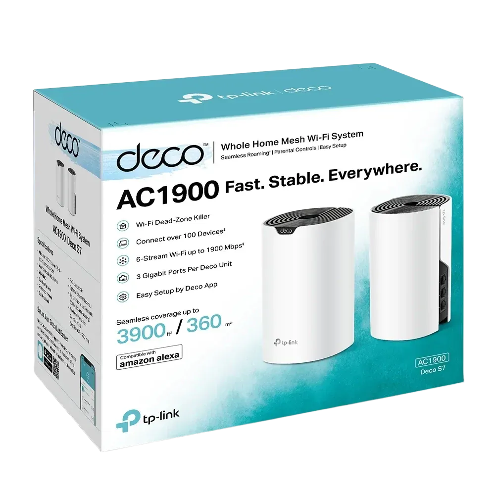 TP-Link Deco S7 AC1900 2-Pack Whole Home Mesh Wi-Fi 5 System - للتقنيات الحديثة TT TAB متجر