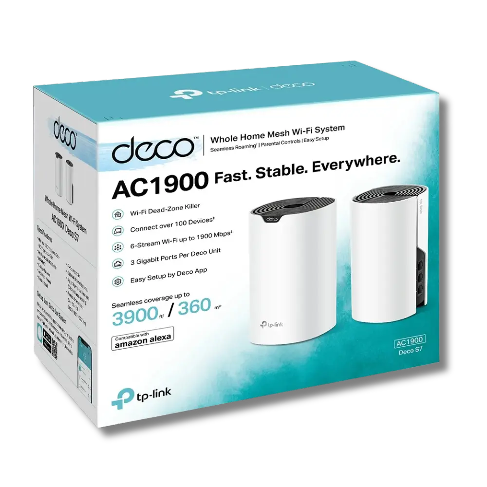 TP-Link Deco S7 AC1900 2-Pack Whole Home Mesh Wi-Fi 5 System - للتقنيات الحديثة TT TAB متجر