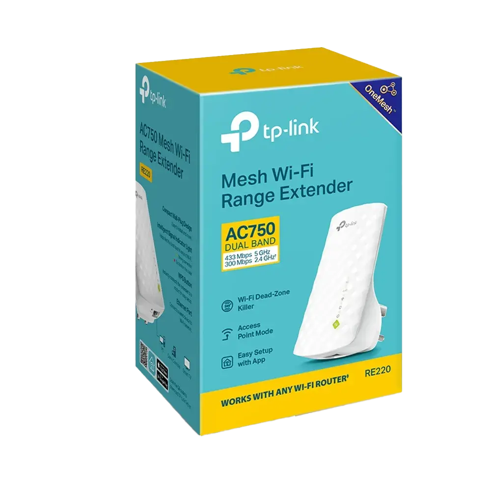 TP-Link RE220 AC750 Mesh Wi-Fi5 Range Extender - للتقنيات الحديثة TT TAB متجر