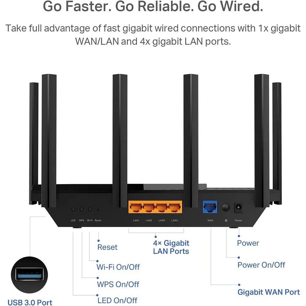 TP-Link Archer AX73 AX5400 Dual-Band Gigabit Wi-Fi 6 Router - للتقنيات الحديثة TT TAB متجر